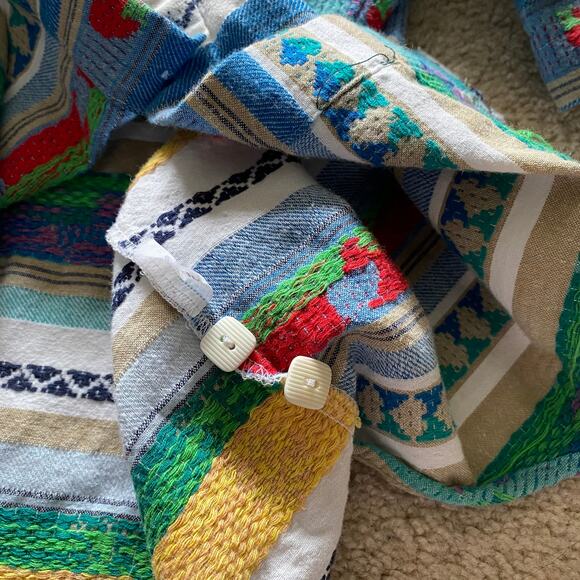 Cabin Creek Fruits Striped Textured Button-up Shirt Sz L - Picture 9 of 10